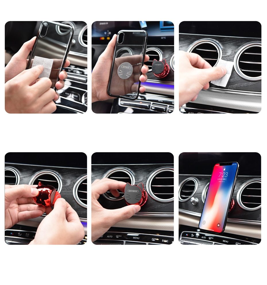 OATSBASF Universal Car Holder for Cellphone 360 Degree GPS Magnetic Mobile Phone Holder for Xiaomi Redmi Note 7 Magnetic Mount Holder