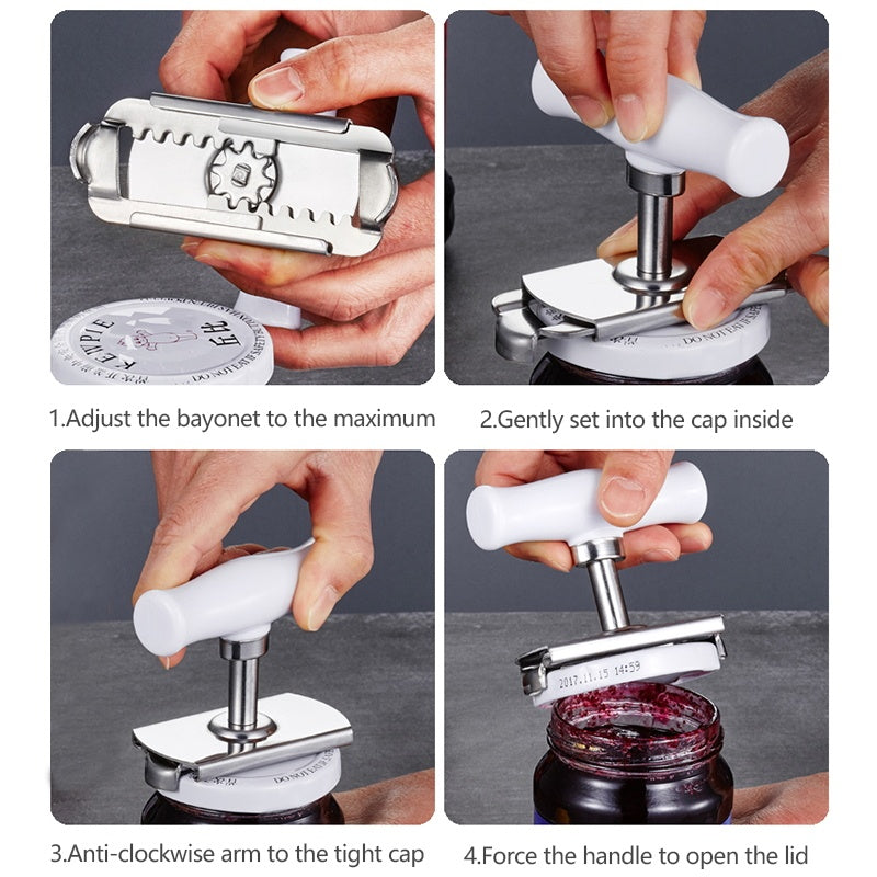 Adjustable Jar Opener Stainless Steel Lids Off Jar Opener Bottle Opener Kitchen Accessories Can Opener